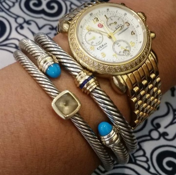 David Yurman 5mm SzM Turquoise Cable Clsc Bracelet - Picture 7 of 7